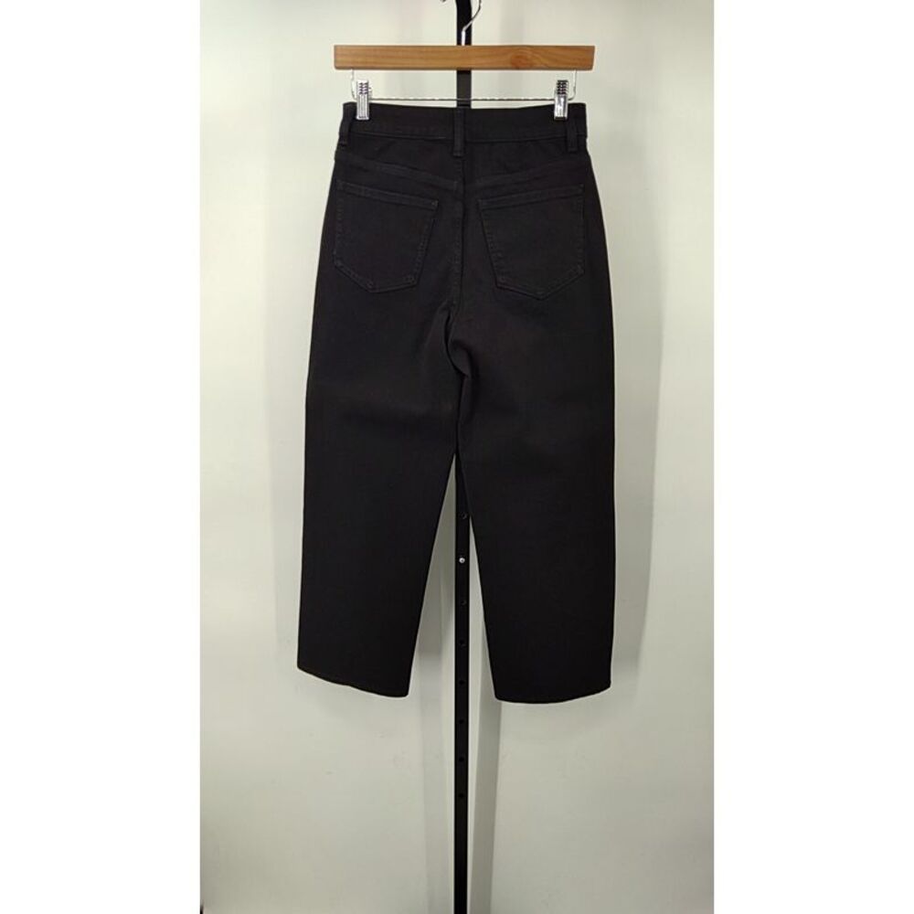 Quince Bella Stretch Patch Pocket Wide Leg Jeans Black 26 - Picture 2 of 3